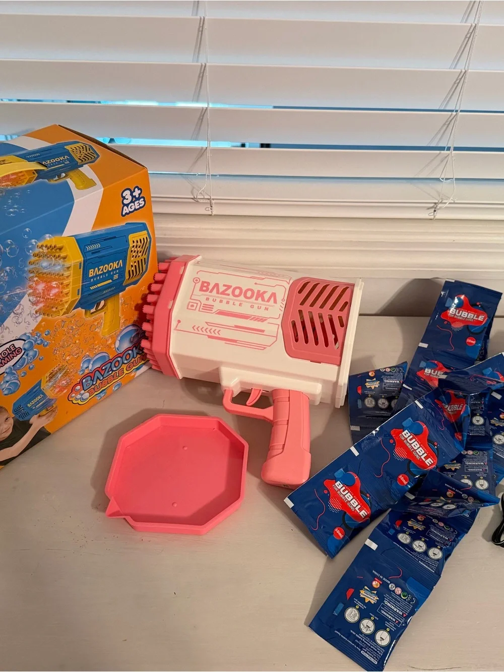 Set Of 2 - 69 Holes Bubble Gun Automatic Bazooka Kids Summer Toy Bubbles Machine